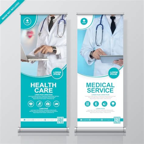 Healthcare And Medical Rollup And Standee Banner Design Template