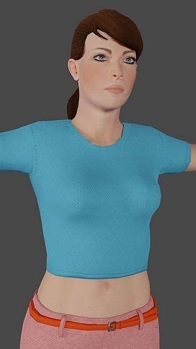 3d Model Woman Lina 3d Model Low Poly Ready For Games Vr Ar Low