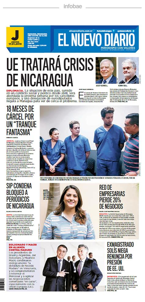 El Nuevo Diario Nicaragua 17 De Enero De 2019 Infobae