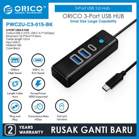 Promo Orico Port Usb C Hub Combo Pwc U C Hitam Jakarta