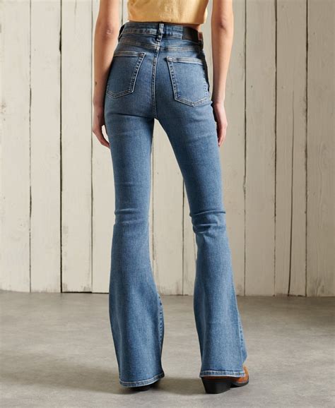 Superdry High Rise Skinny Flare Jeans Womens Jeans