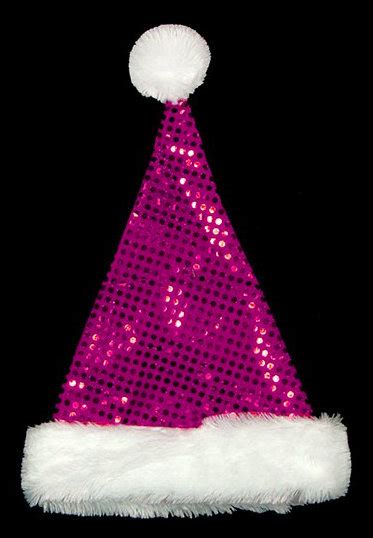 Northlight 19 Fuchsia Sequin Unisex Adult Christmas Santa Hat Costume