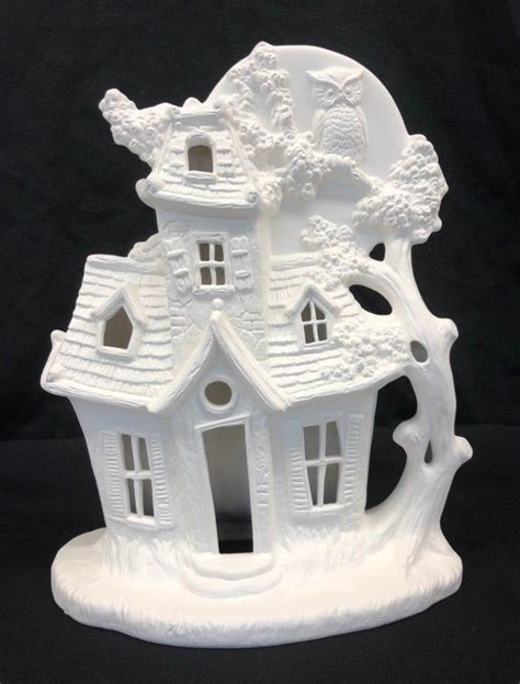 Haunted House Ceramic Haunted House Ceramic Bisque House Ceramic Bisque