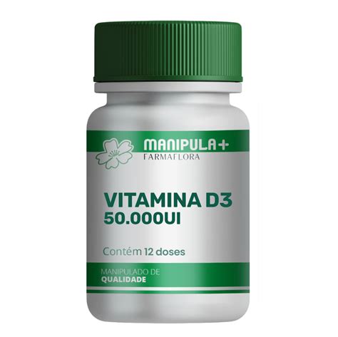 Vitamina D3 50 000ui 12 Cápsulas Manipula Mais Farmaflora Farmácia De Manipulação