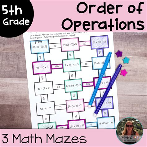 Order Of Operations And Numerical Expressions Math Maze Worksheets