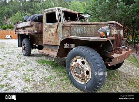 Old army truck. Skagway. Alaska. USA Stock Photo - Alamy