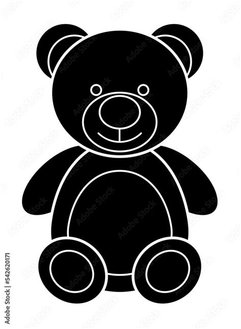 Teddy bear icon silhouette. Vector illustration isolated on white ...