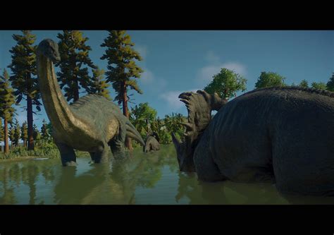 River Showdown (In game shot from Jurassic World Evolution 2) : r/Dinosaurs