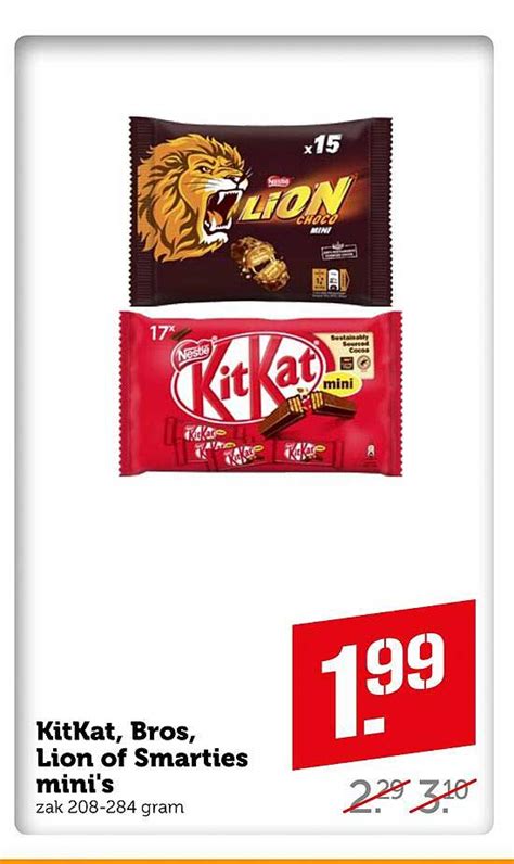 Kitkat Bros Lion Of Smarties Mini S Aanbieding Bij Coop Folders Nl