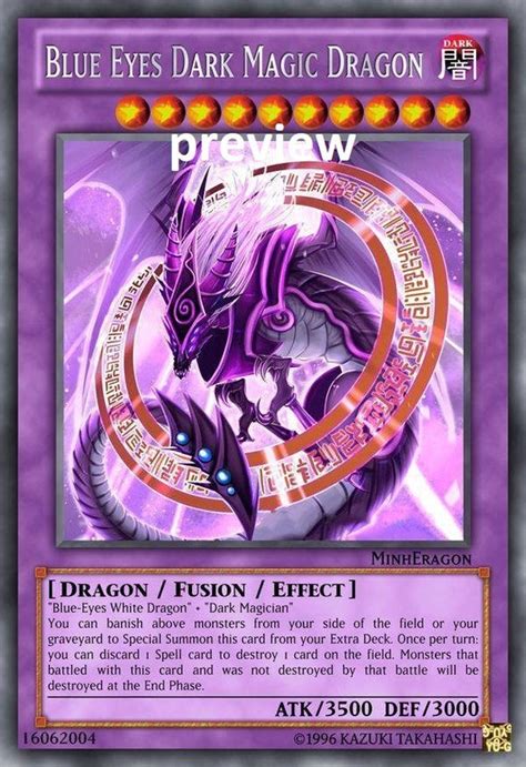 Blue Eyes Dark Magic Dragon Orica Custom Card Obelisk Etsy Israel