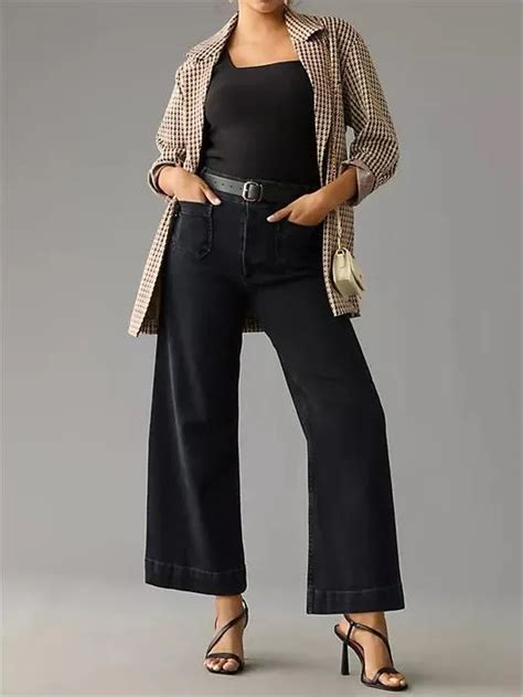 Chiccurva Tummy Control Cropped Wide Leg Jeans Best Selling