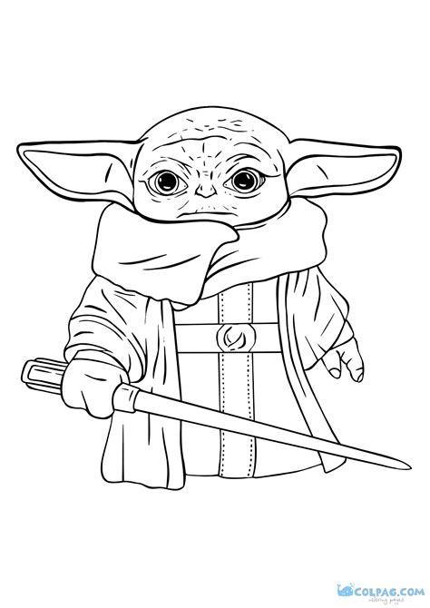 Bebé Yoda nuevos dibujos para colorear