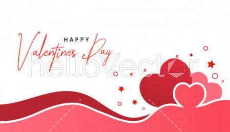 Valentine's day vector banner with pink hearts and typography.