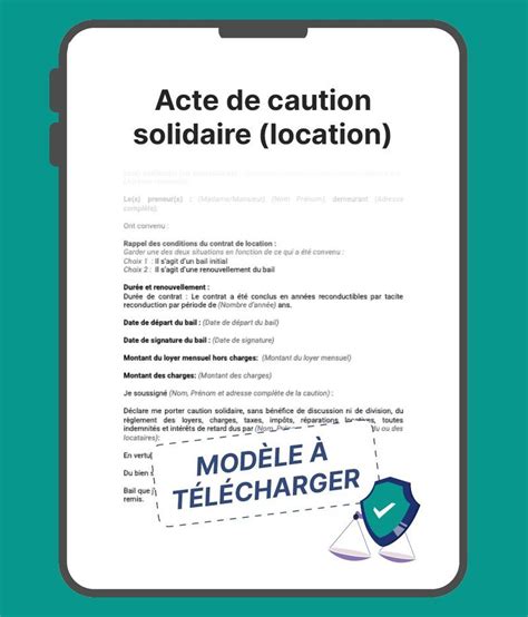 Acte De Caution Solidaire Location Mod Le Gratuit T L Charger