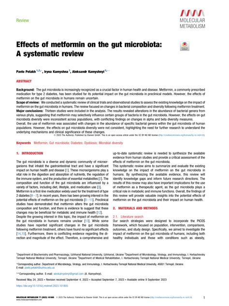 PDF Effects Of Metformin On The Gut Microbiota A Systematic Review