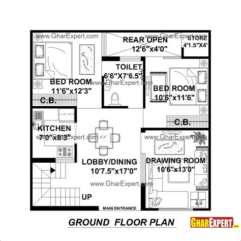 900 Sq Ft Duplex House Plans With Car Parking House Plan For 20 Feet