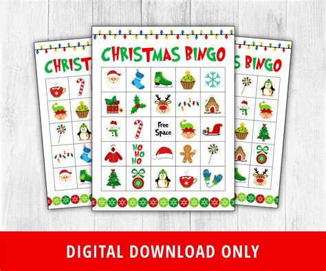 Christmas Bingo Christmas Games Christmas Bingo Printable - Etsy