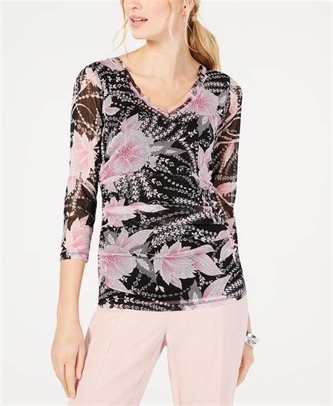 Inc International Concepts I N C Ruched Mesh Top Created For Macys