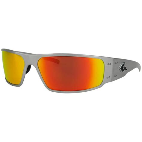 Gatorz Magnum Brushed Silver Sunglasses With Sunburst Polarized Lens