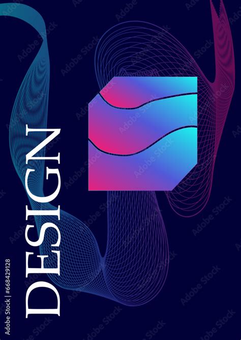 Vecteur Stock Gradient Figure Poster Design Volumetric Geometric