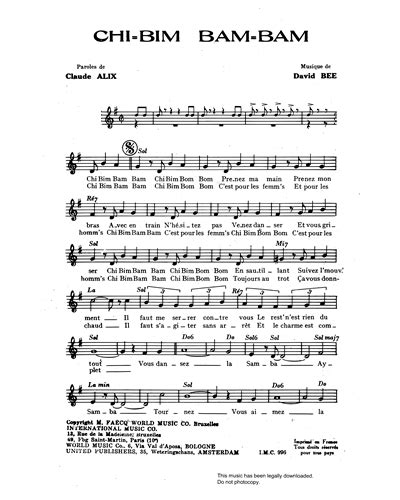 chi bim bam bam sheet   david bee nkoda   days trial