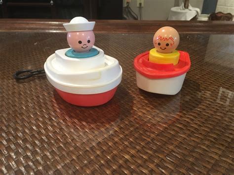 Mavin Vintage Fisher Price Tug Boat With Sailor And Additional Boat