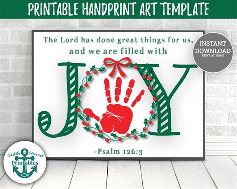 The Handprint Art Template For Joy And We Are Filled With Jesus Christ Is Born