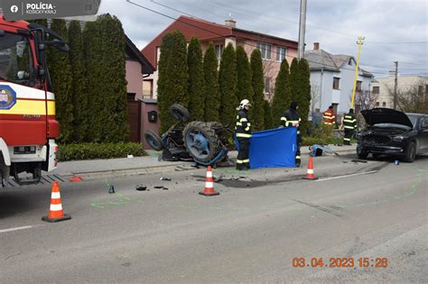 Po zrážke sa prevrátil traktor Vodič neprežil FOTO Hlavný Denník