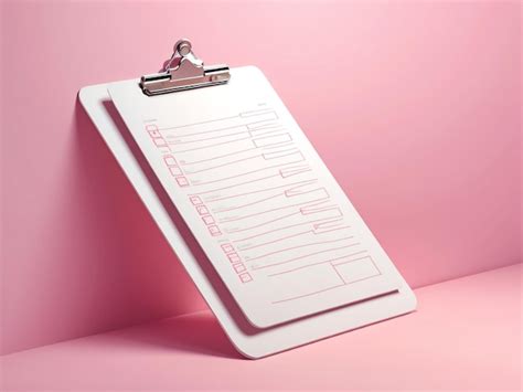 Premium Photo Organized Elegance White Clipboard With Checklist On