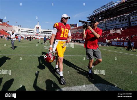 September 01, 2018 USC Trojans quarterback J.T. Daniels #18 after the football game between the ...