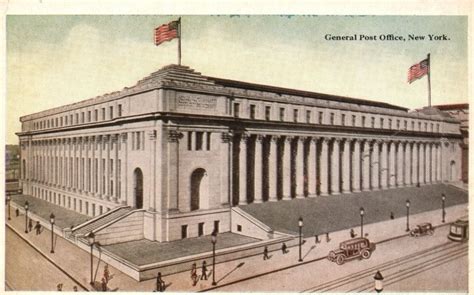 Vintage Postcard General Post Office Historical Building Landmark New