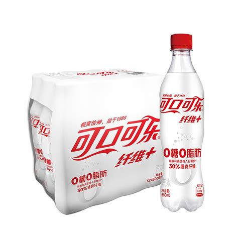 可口可乐 Coca Cola 纤维无糖零热量 汽水 碳酸饮料 500ml12瓶 整箱装 可口可乐出品 新老包装随机发货 融创集采商城