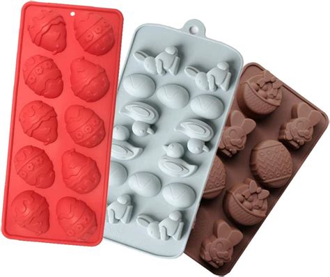 4 Pack Easter Egg Shape Silicone Treat Mold Easter Silicone Mold For Chocolate