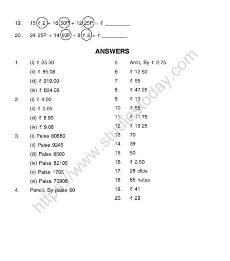 Cbse Class 5 Mental Maths Money Worksheet Money Worksheets Mental Math Worksheets