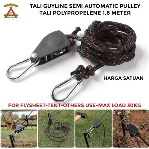 Jual Tali Katrol Guyline Pulley Adjustable Untuk Flysheet Tenda Jemuran