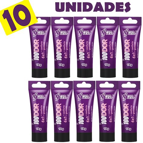 KIT 10 Gel Para Sexo Anal 100 Dor 6X1 18g For Sexy Produtos Sex