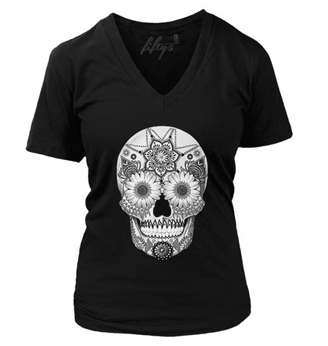 Daisy Sugar Skull Womens T Shirt