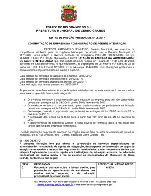 Fillable Online Prefeitura MunicipalMunicpio De Cerro Grande Do Sul Fax