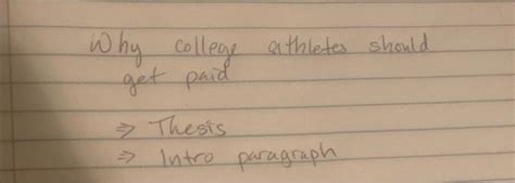 Solved Why College Athletes Should Get Paid Thesis Intro