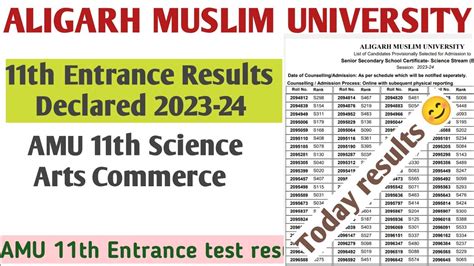 AMU 11th Entrance Result Out How To Check Amu Results 2023 Amu 11th