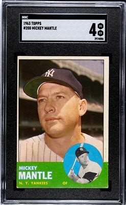 1963 Topps 200 Mickey Mantle New York Yankees SGC 4 125a EBay