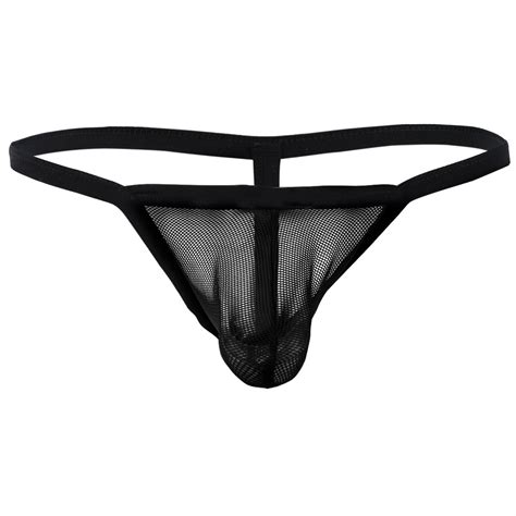 Buy Tiaobug Men S Mesh See Through G String Bikini Bulge Pouch Briefs T