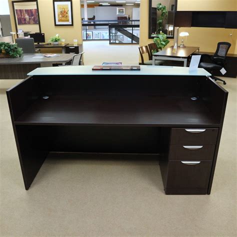 Reception Desk with Glass Top - New | Office Furniture Liquidations