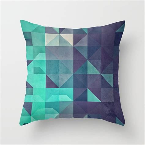 Blue Geometry Pillow Covers Throw Pillow Cases Lumbar Pillow Etsy