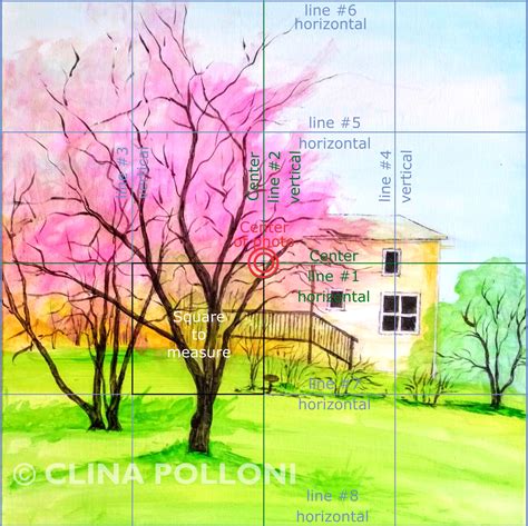 Cherry Blossom Trees-Square Grid Drawing Technic « Clina Polloni Art