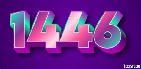 1446 Text Effect and Logo Design Number