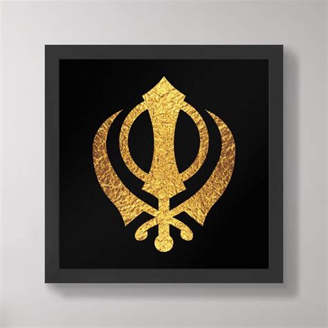 Sikh Khanda Golden Symbol Wall Decor Poster Sikh Indian Sikh