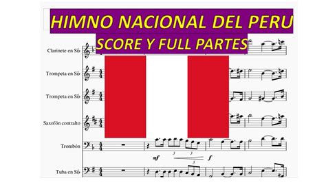 HIMNO NACIONAL DEL PERÚ PARTITURA COMPLETA ARREGLO FACIL PARA BANDA