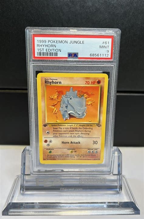 Rhyhorn 1st Edition 1999 Pokemon Jungle Psa 9 Mint Fresh Graded Pokémon