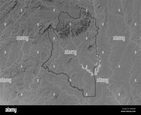 Montagnes District Of Cote D Ivoire Grayscale Elevation Map With